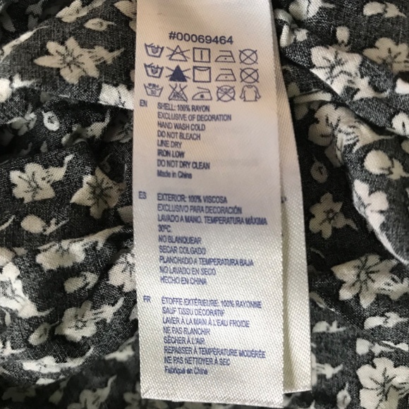 FOREVER 21 Floral Mini Dress M Fit Black Off White Waist Tie Buttons - Picture 13 of 16